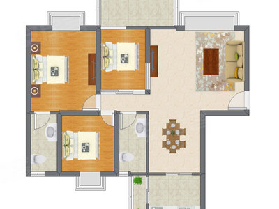 3室2厅 126.90平米