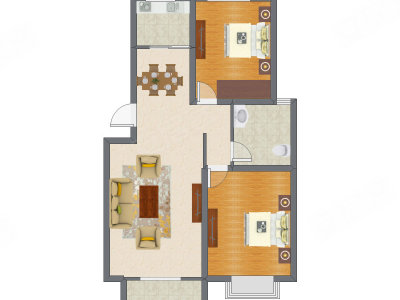 2室2厅 89.65平米