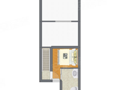 1室1厅 63.69平米户型图