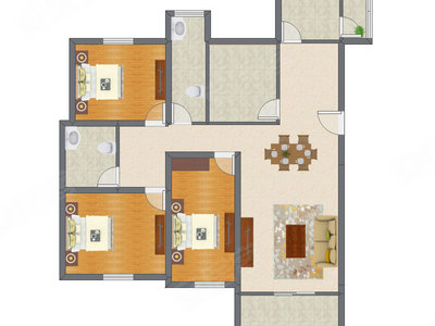 3室2厅 109.76平米