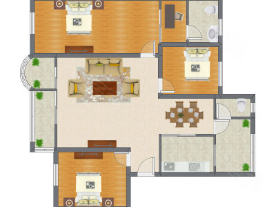 4室2厅 142.70平米户型图