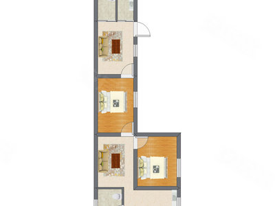 2室2厅 57.14平米
