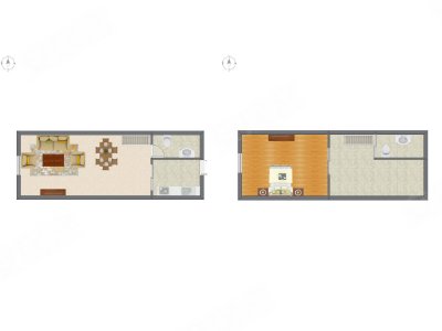 1室1厅 40.78平米户型图