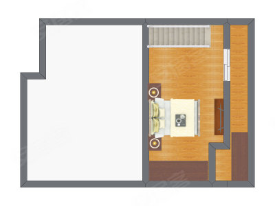 1室1厅 37.21平米