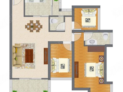 3室2厅 88.00平米