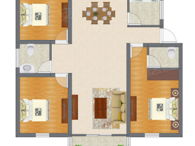 3室2厅 81.87平米