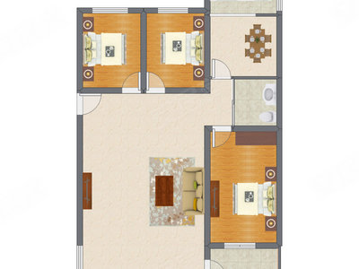 3室2厅 129.45平米