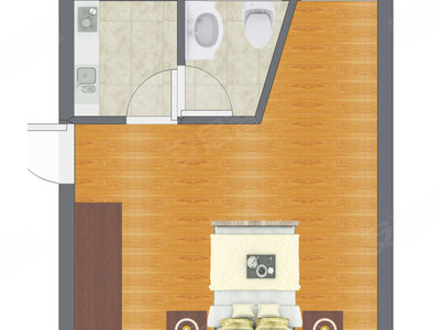 1室0厅 24.71平米户型图