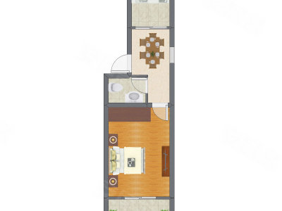 1室1厅 43.69平米