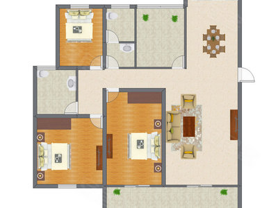 3室2厅 152.52平米