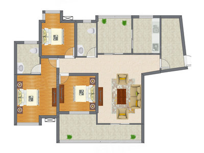 3室2厅 125.45平米