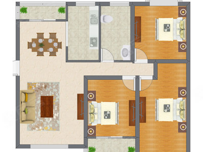 3室2厅 120.91平米
