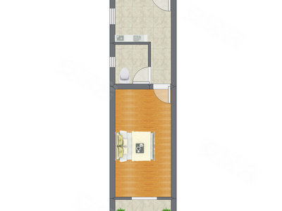 1室0厅 44.75平米