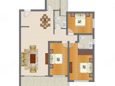 3室2厅 148.10平米户型图