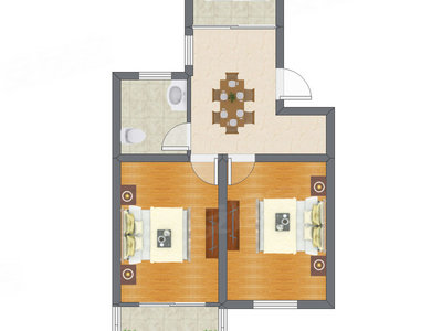 2室1厅 72.00平米户型图