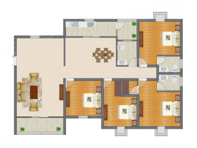 4室2厅 173.67平米