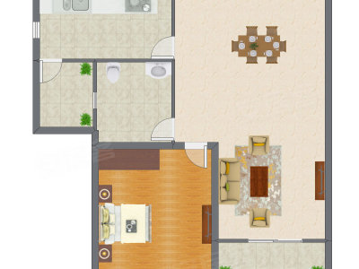 1室1厅 90.23平米