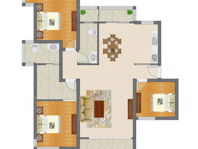 3室2厅 141.31平米