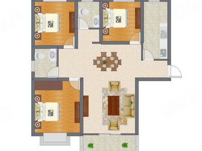 3室2厅 121.31平米