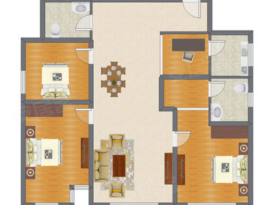 4室2厅 165.39平米