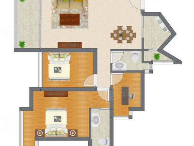 3室2厅 86.19平米