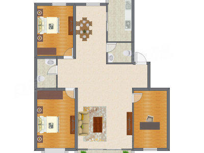 3室2厅 140.75平米