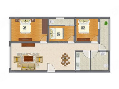 3室2厅 90.20平米