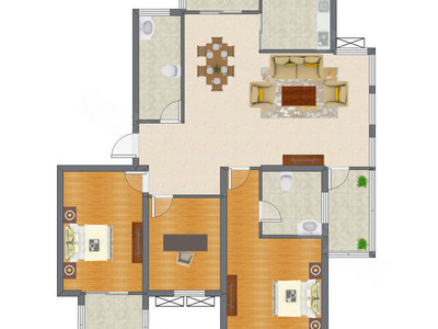 3室1厅 135.80平米