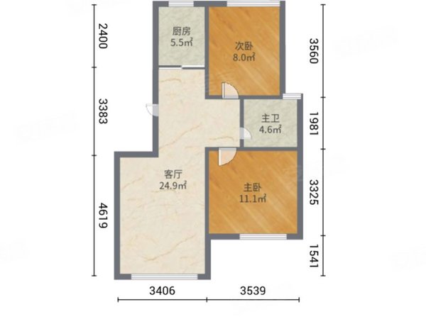 青岛城阳白云山公园东旺疃小区东旺疃小区 2室1厅1卫 73平米出租房源真实图片