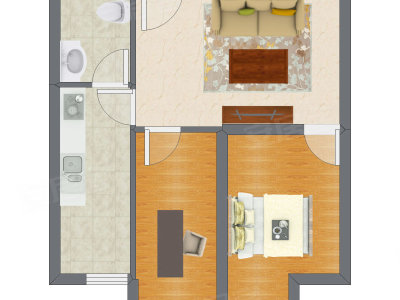 2室1厅 61.24平米
