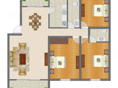 3室2厅 193.50平米
