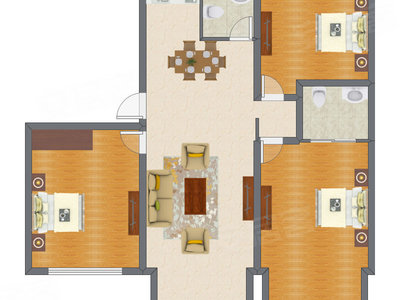 3室2厅 129.70平米