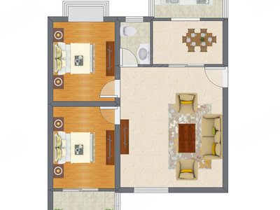 2室2厅 85.24平米
