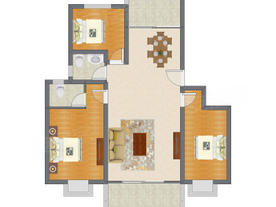 3室2厅 117.47平米