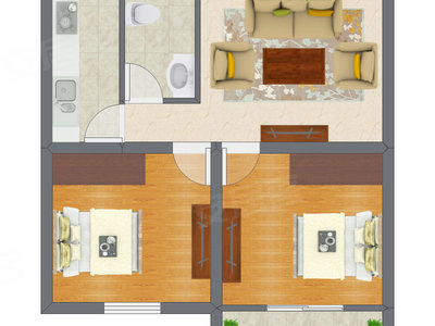 2室1厅 59.16平米