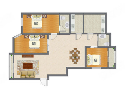 3室2厅 138.50平米