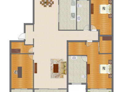 3室2厅 234.00平米户型图