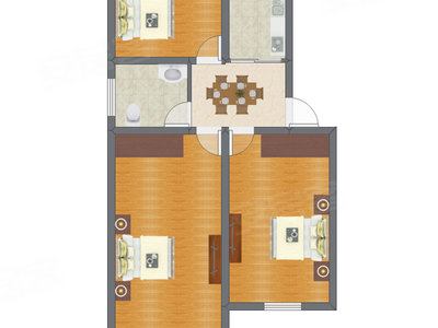 3室1厅 62.83平米