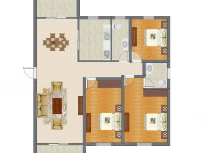 3室2厅 113.44平米