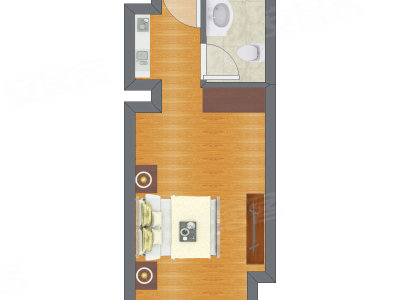 1室0厅 18.83平米户型图