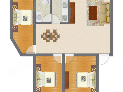 3室2厅 87.50平米