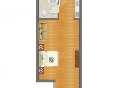 1室0厅 49.12平米户型图