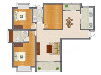 3室2厅 90.32平米