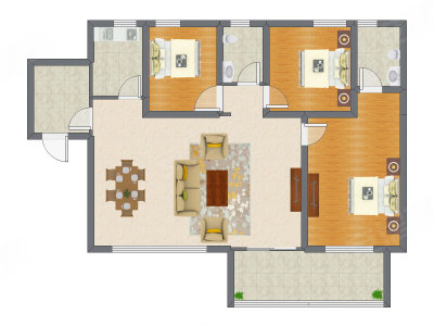 3室2厅 120.12平米