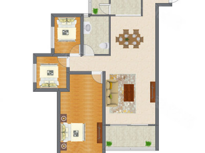 3室2厅 123.22平米