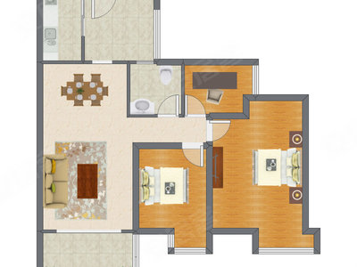 3室2厅 88.16平米