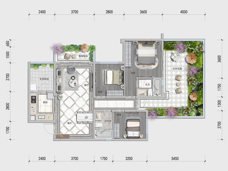 滨江郦城3室2厅93㎡84万二手房图片