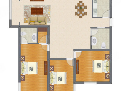 3室1厅 95.51平米
