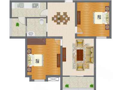 2室2厅 95.53平米
