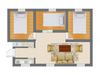 3室1厅 113.00平米户型图